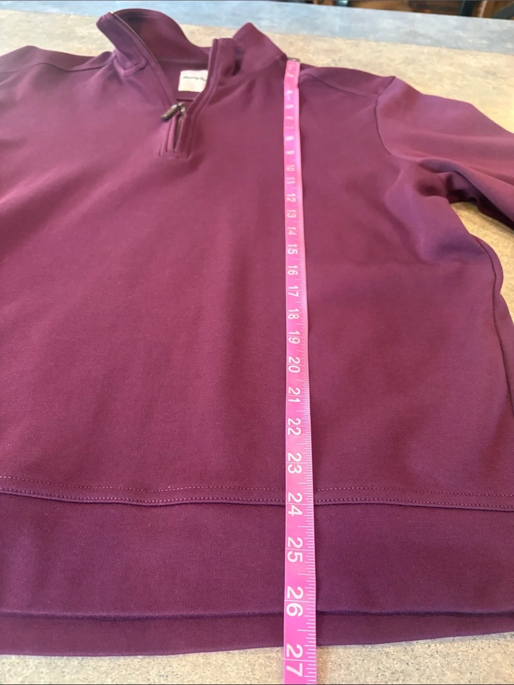 Men’s medium Tommy Bahama Quarter Zip Sweatshirt Burgundy/Maroon